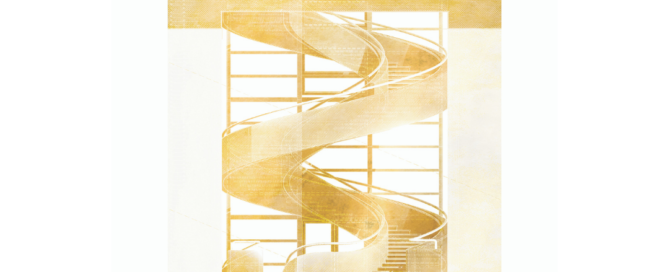 la scala elicoidale di WeGil interpretata dall'architetto Davide Giambelli